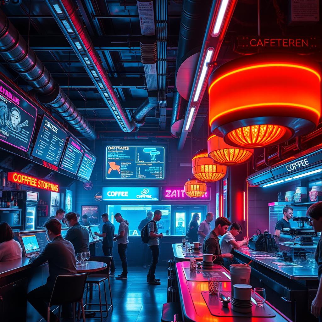 Brewing the Future: Neo-Cup Cyberpunk Coffee Shop