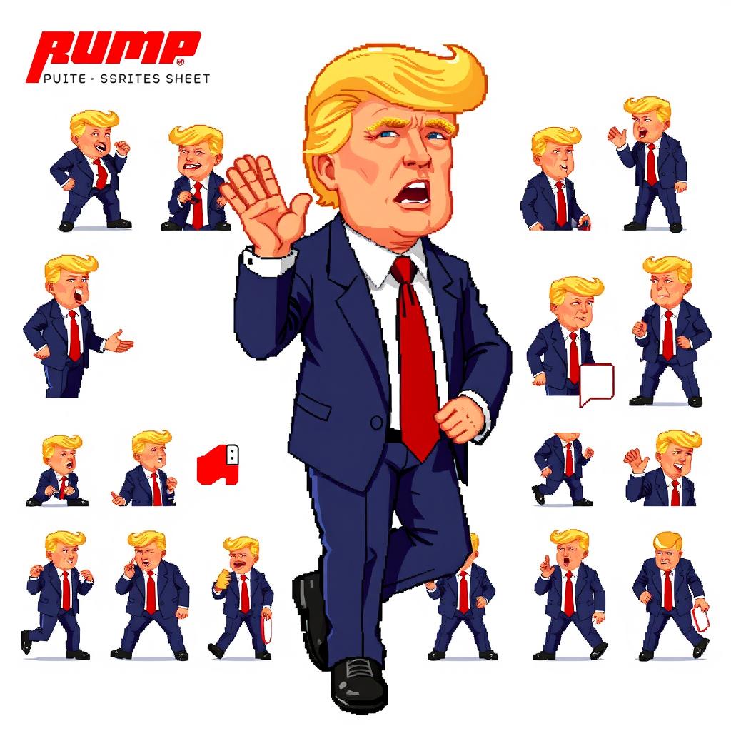 Donald Trump in SNES Pixel Art - Explore the Ironic yet Fascinating