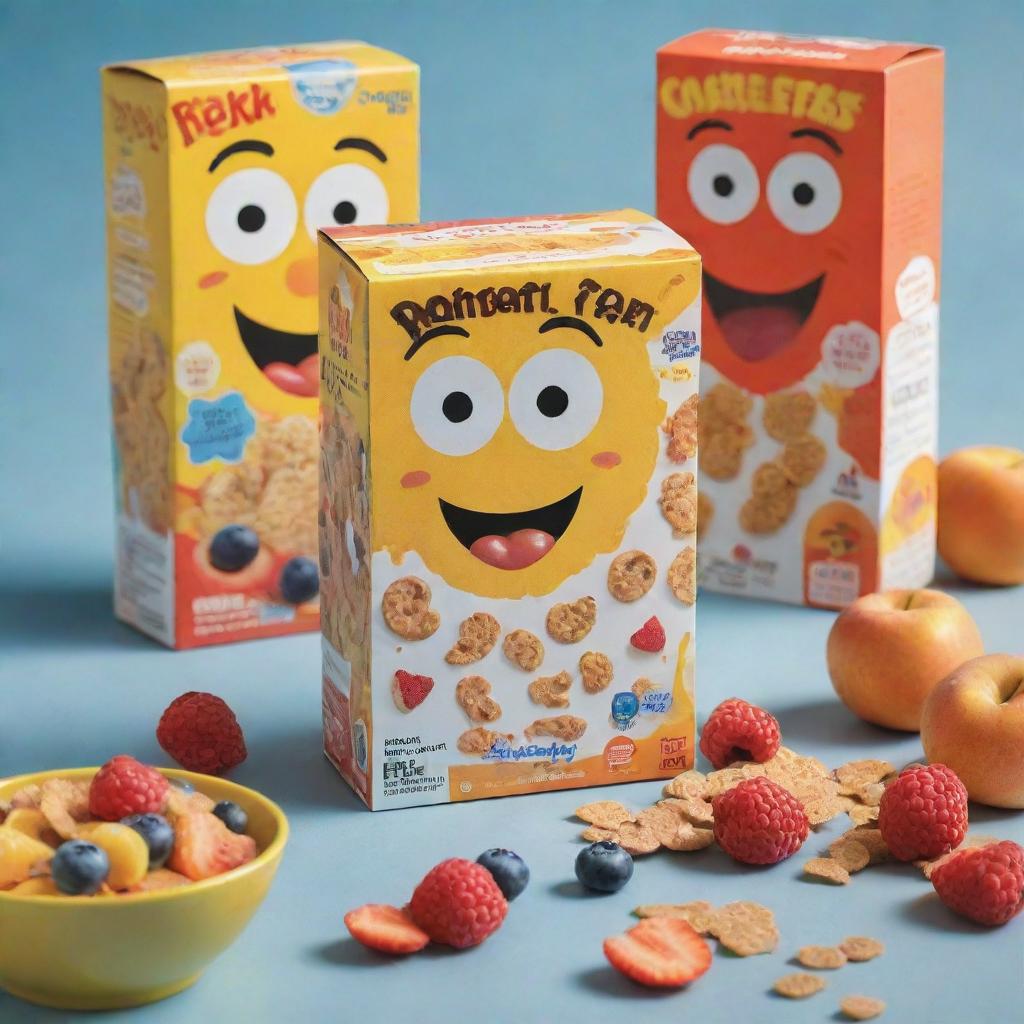Healthy Breakfast Fun! Colorful Cereal Box for Kids
