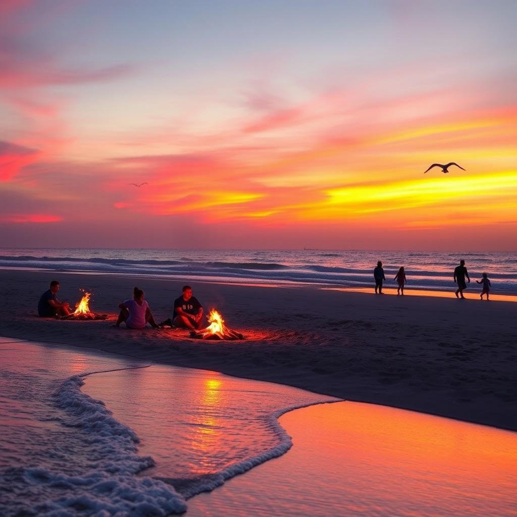Serenity Now: Breathtaking Purple Sunset Beach