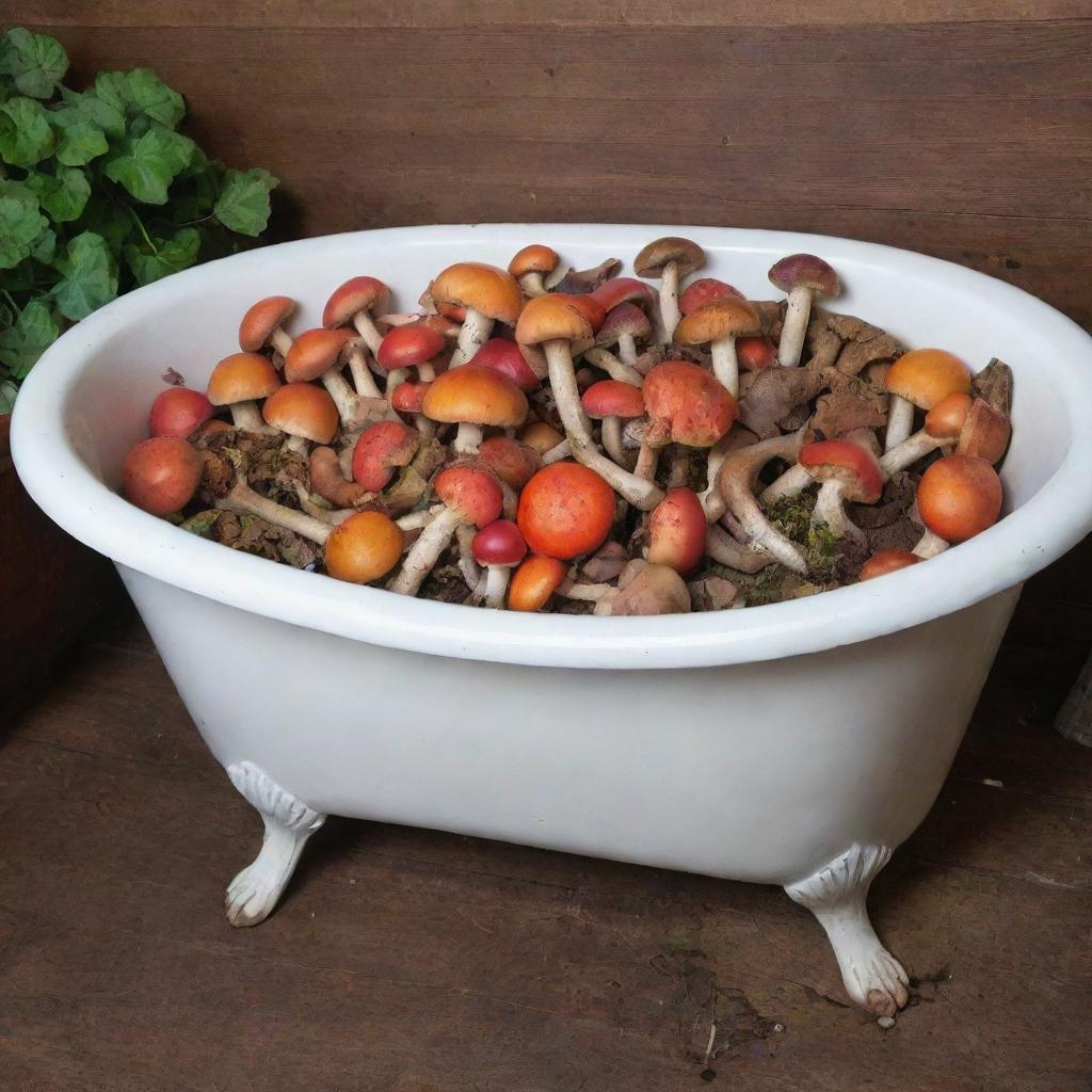 Vintage Glow: Whimsical Mushroom Bath