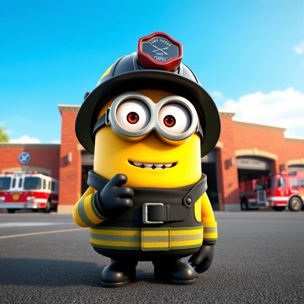 Minion Firefighter: Saving the Day with a Smile