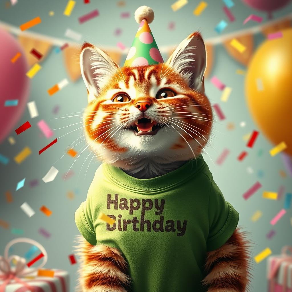 Feline Fun: Birthday Cat Shines Bright