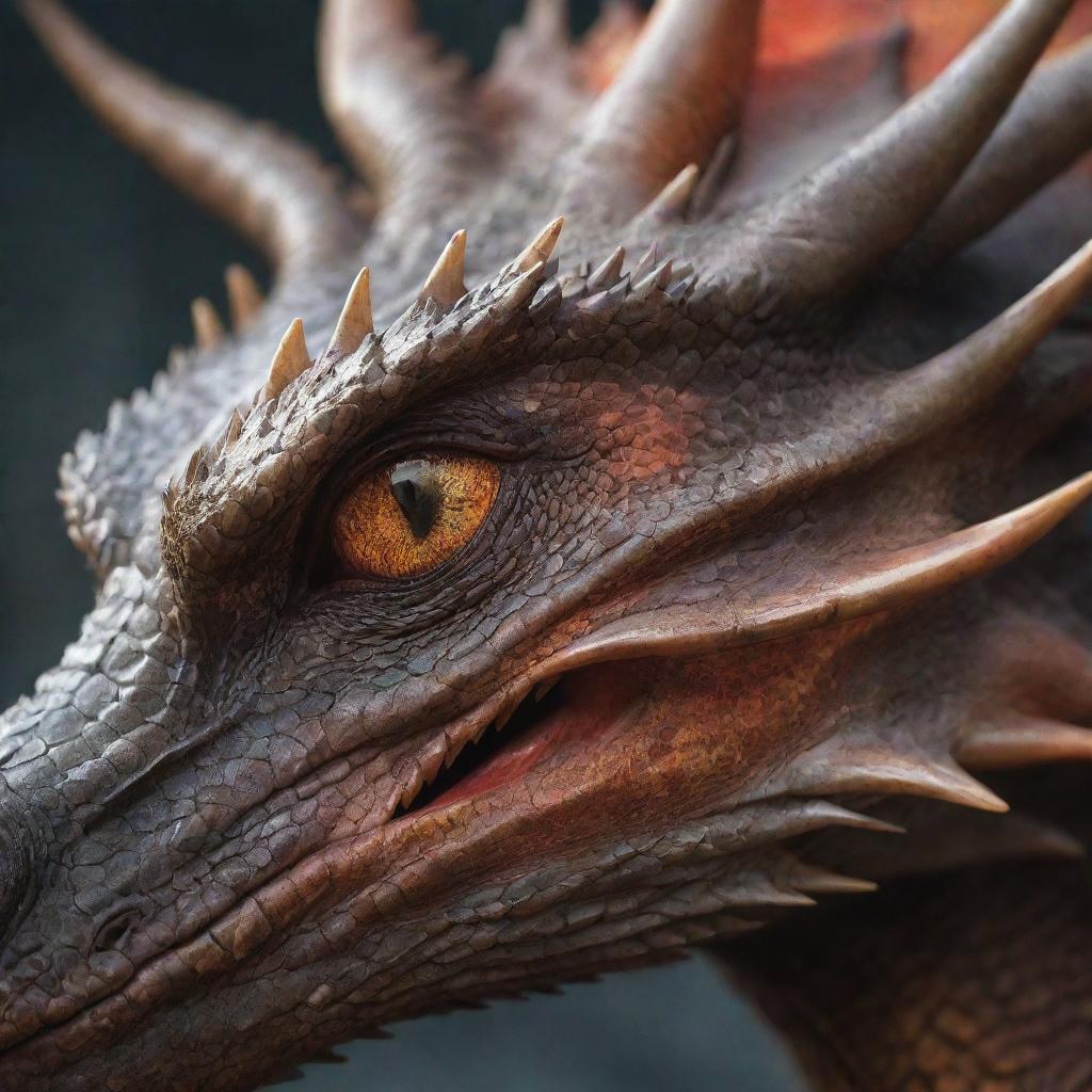 Unleash the Fury: A Close-Up Peek at a Fiery Dragons Face