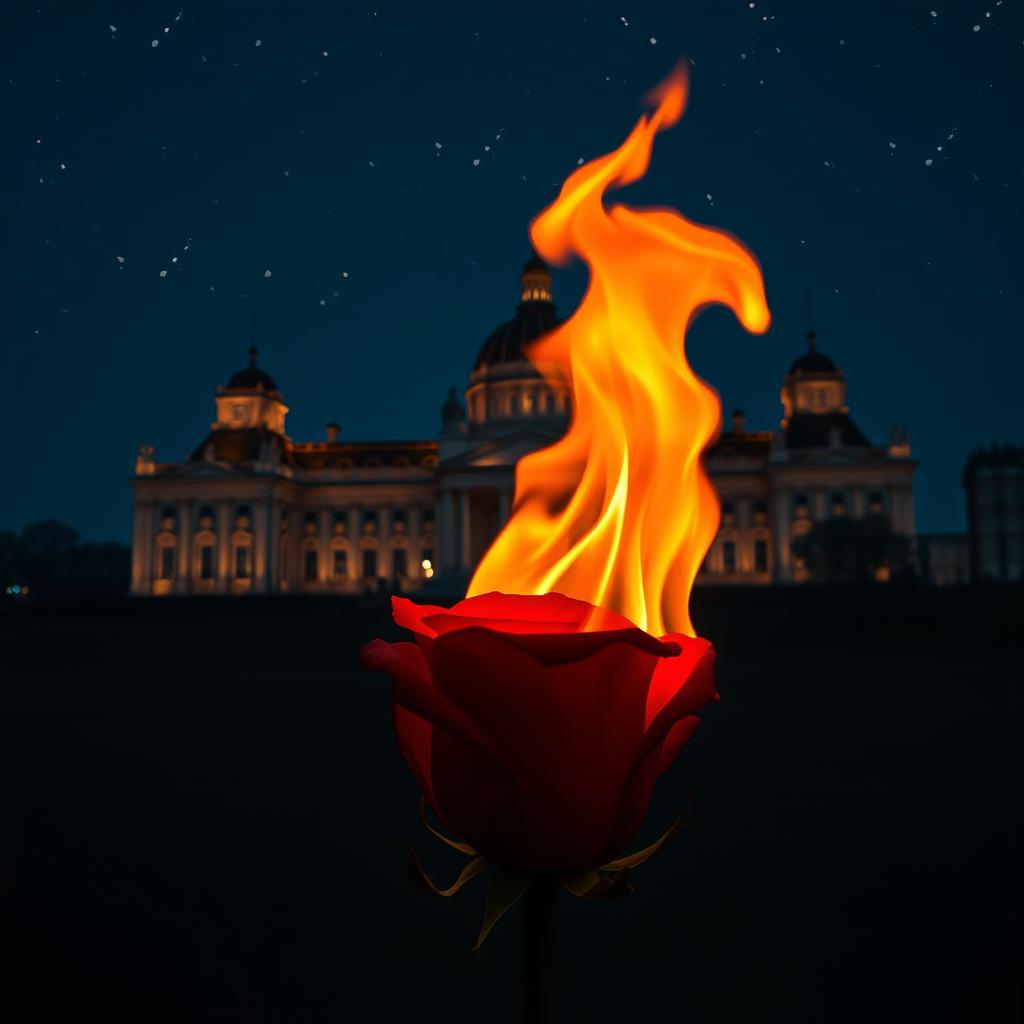 Fiery Rose amidst Royal Splendor