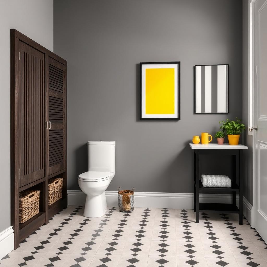 Industrial Chic: Dark Wood Details in a Loft-Style Bathroom