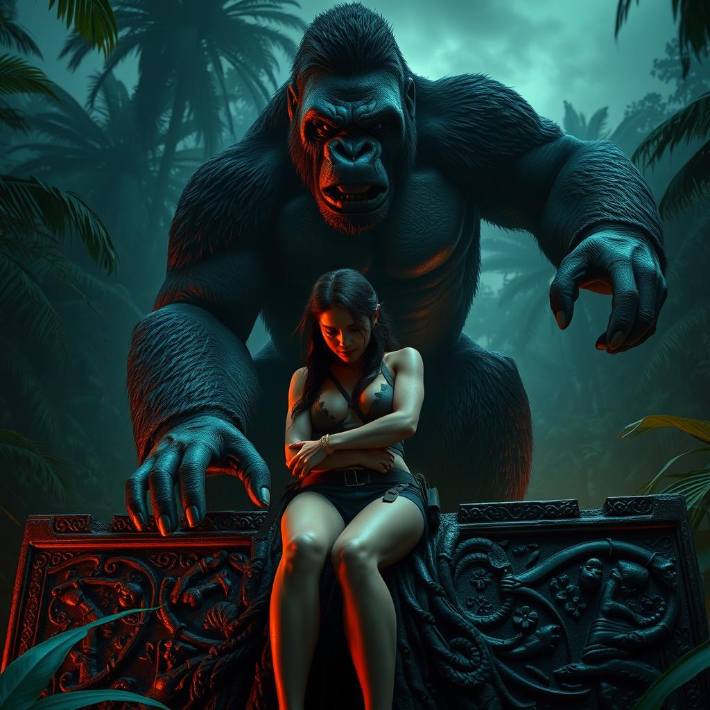 Lara Croft Trapped in the Heart of the Jungle