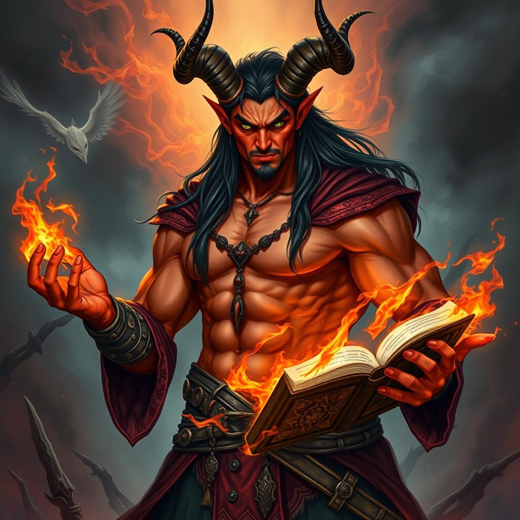 Handsomer Tiefling Sorcerer: A Study in Dark Fantasy