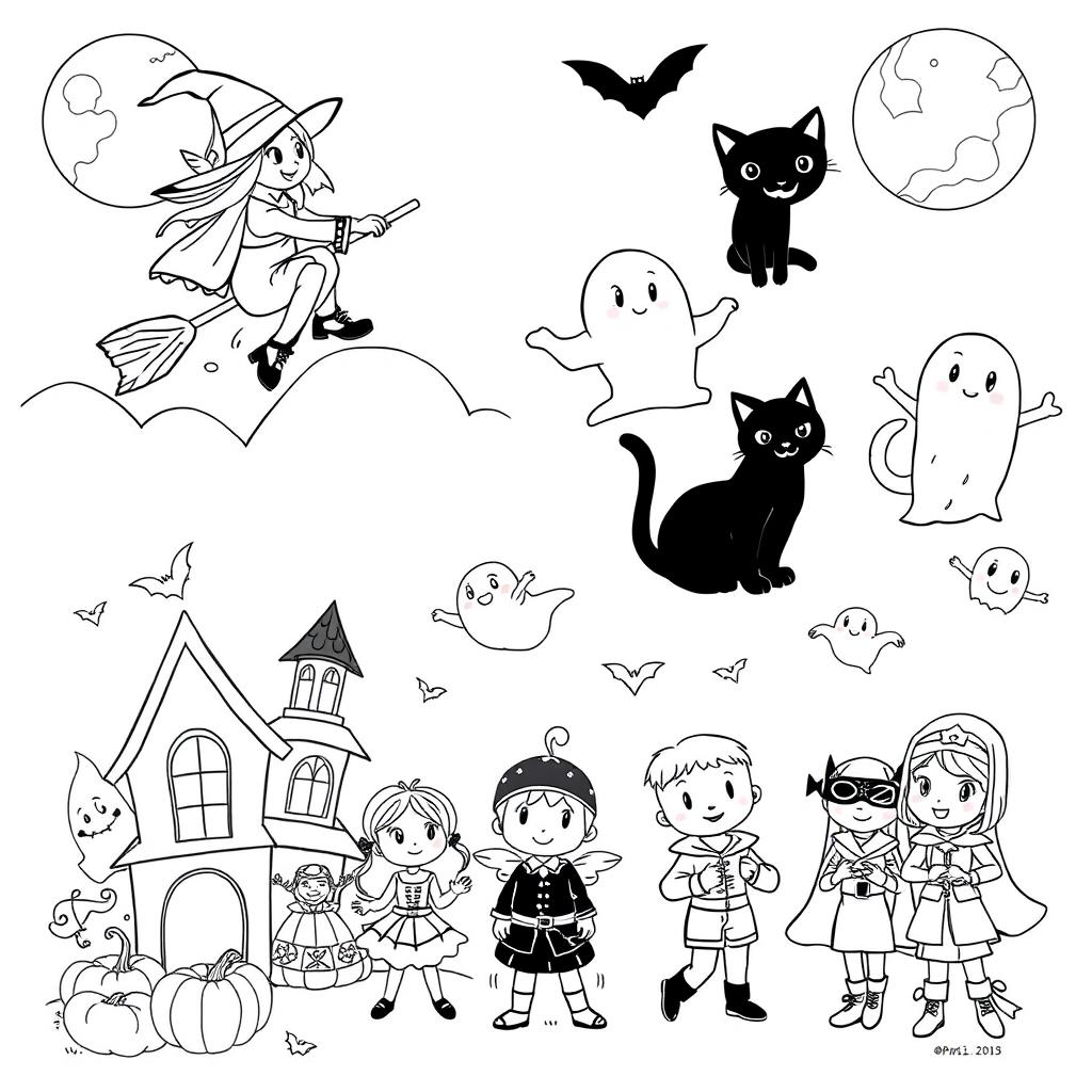 Halloween Coloring Book: Whimsical Scenes to Bring Magic to Life