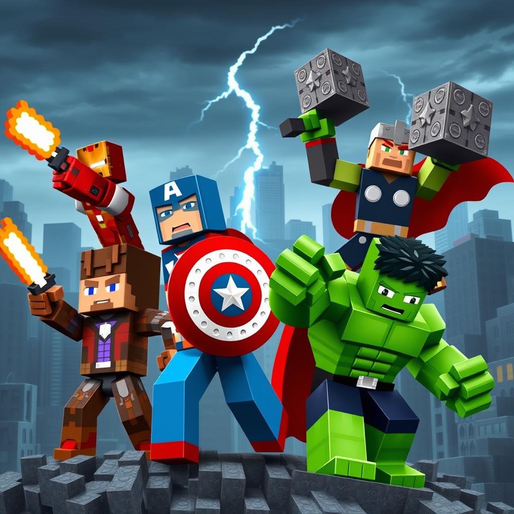 Blocky Battle: Minecraft Avengers Mashup