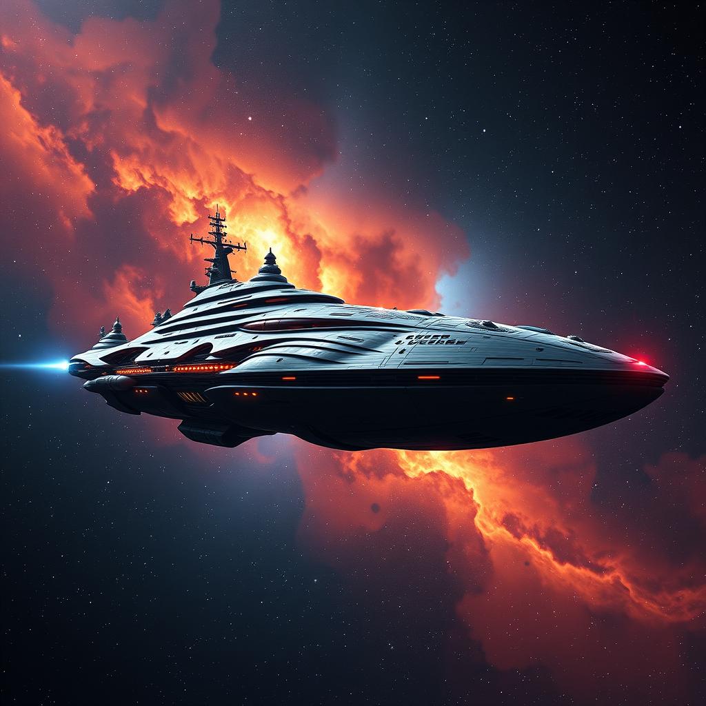 Majestic Mon Calamari Star Cruiser Amidst the Galactic Expanse