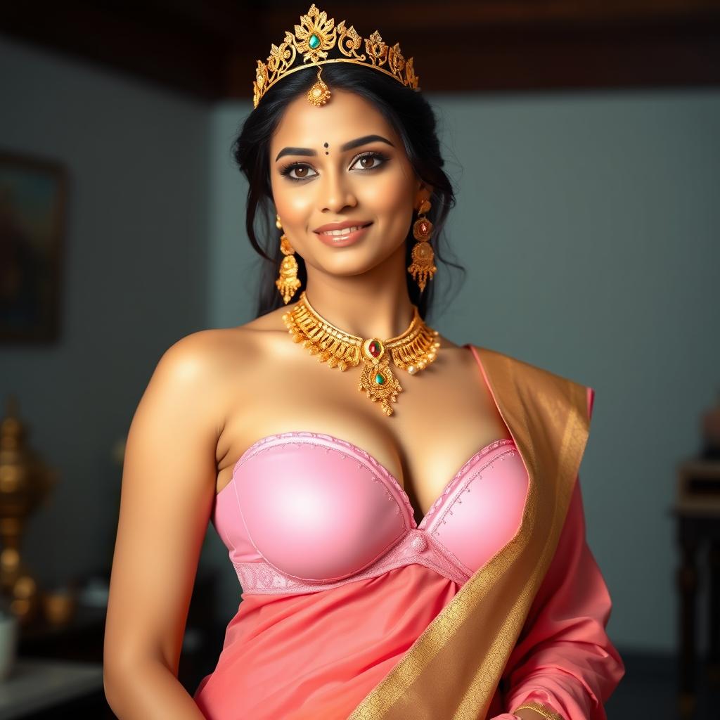 Elegant Allure: Beautiful Indian Girl in Draped Saree