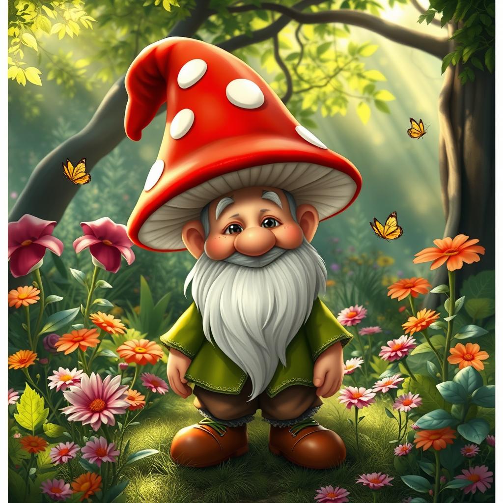 Meet the Whimsical Gnome: A Mushroom-Hatted Marvel