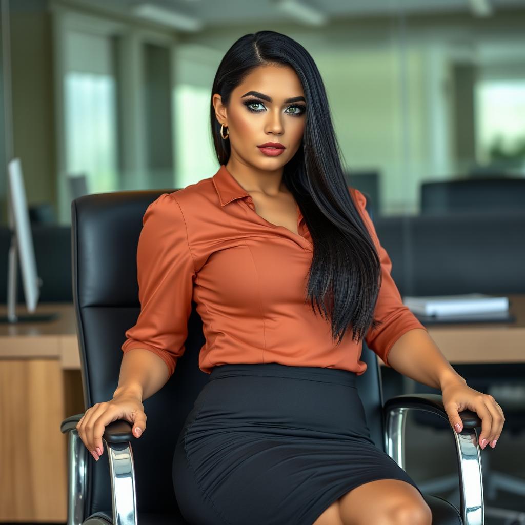 Empowered Brazilian Boss in Action