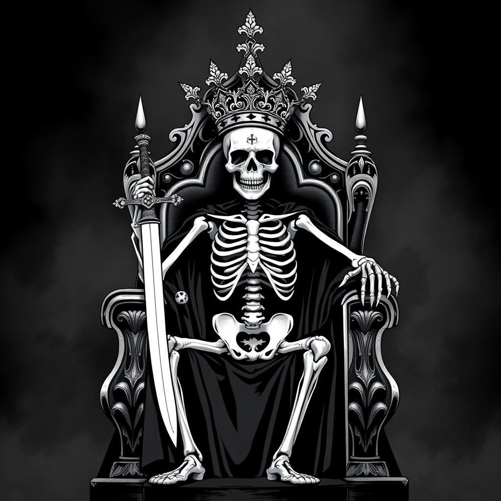 Majestic Skeletal King on Throne
