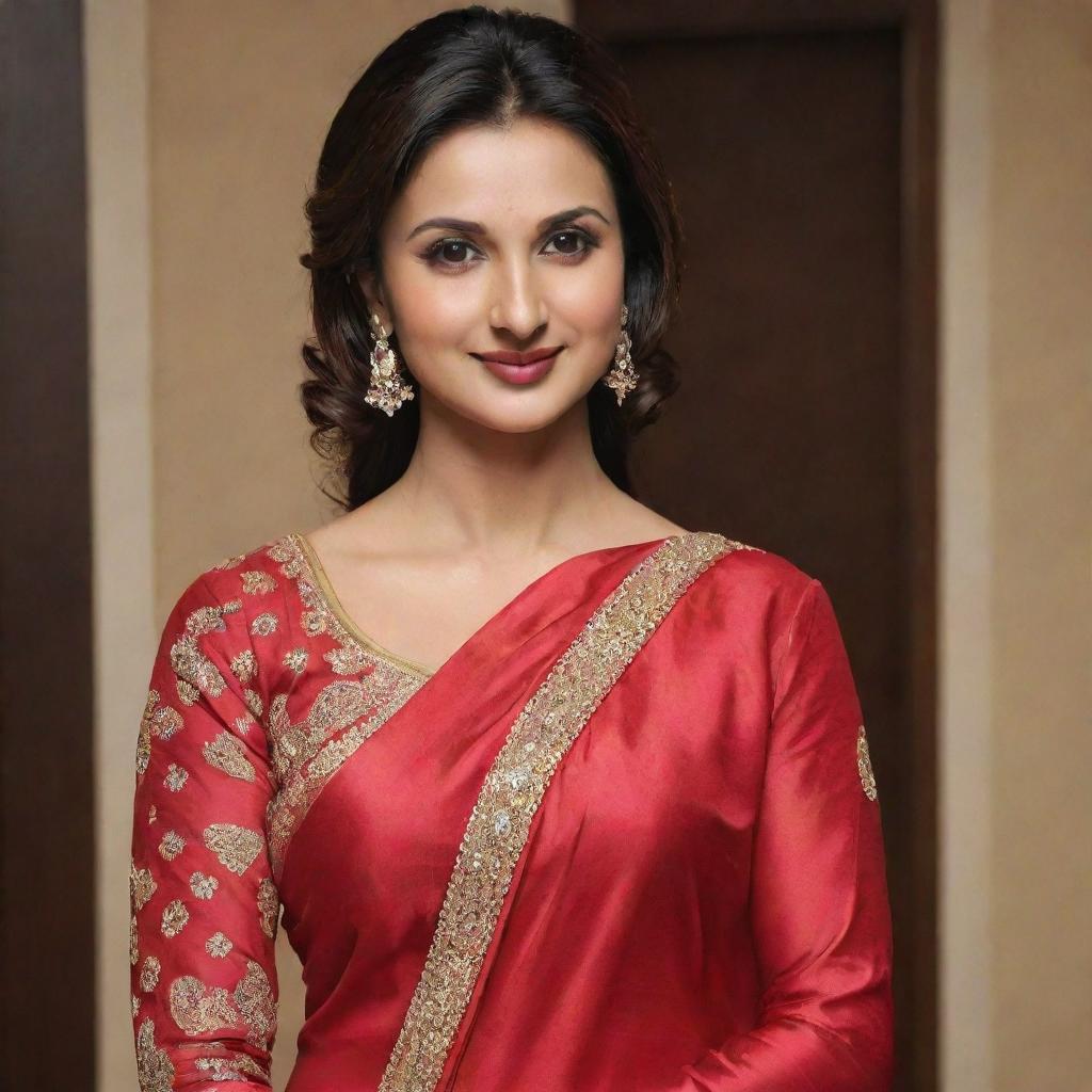 Divyanka Tripathis Bold Red Saree Look