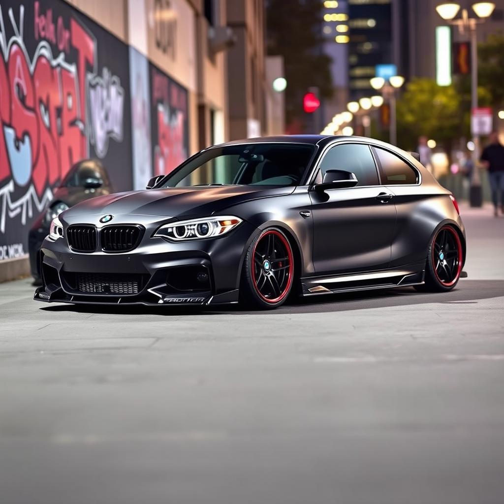 Aggressive BMW 1 Series with Wide Body Kit