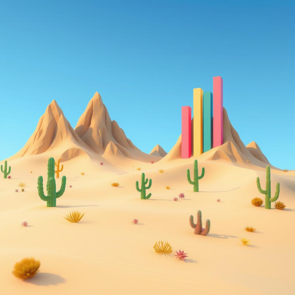 Desert Data Visualization: Bar Graph Mountains