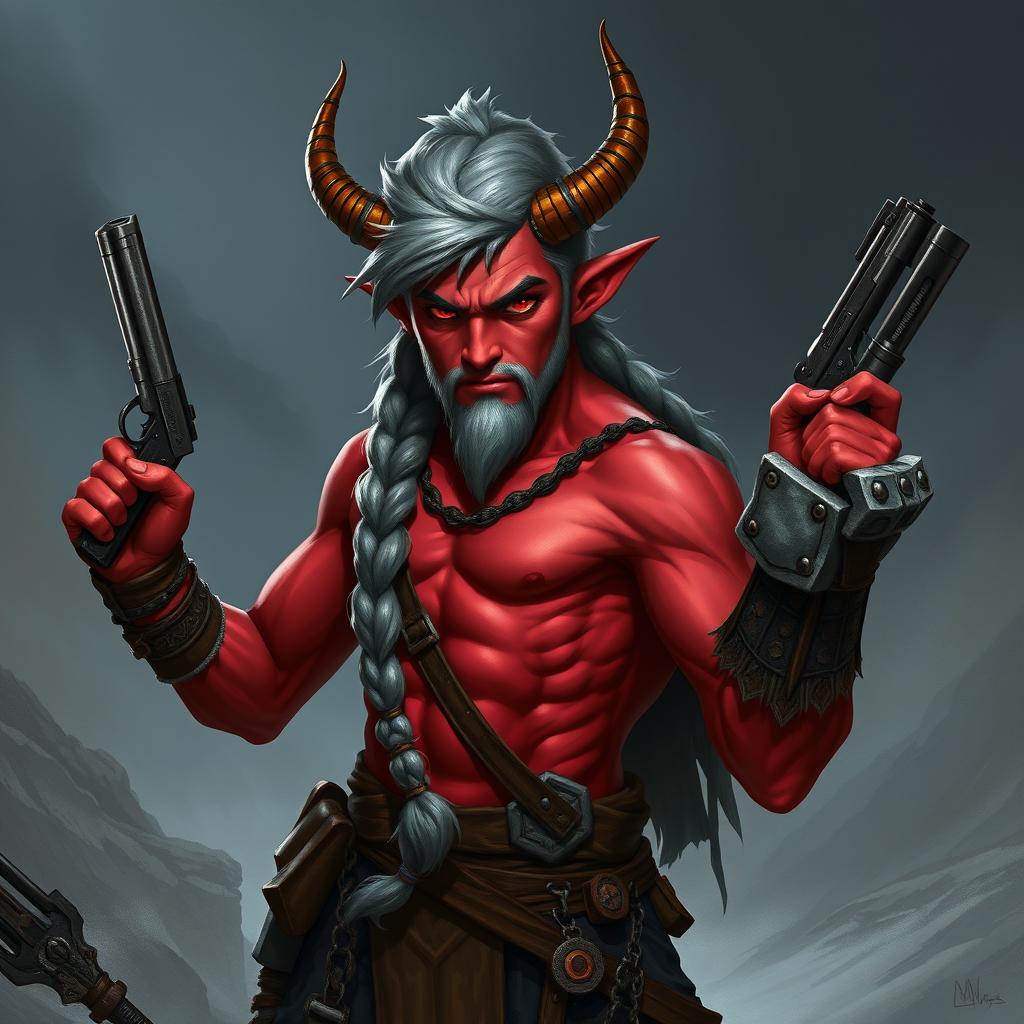 Fierce Tiefling Barbarian: Strength and Spirit
