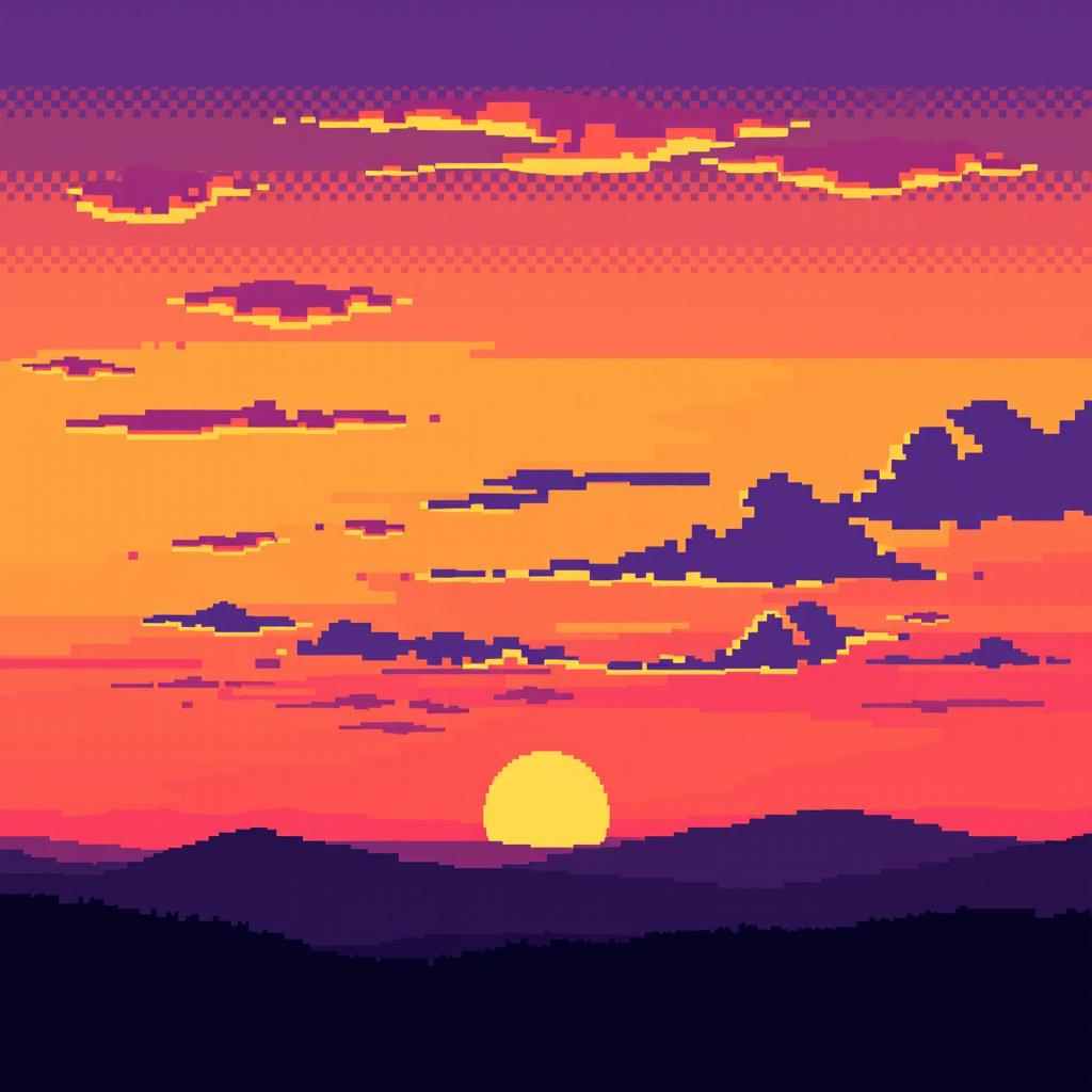 Stunning Pixel Art Sunset