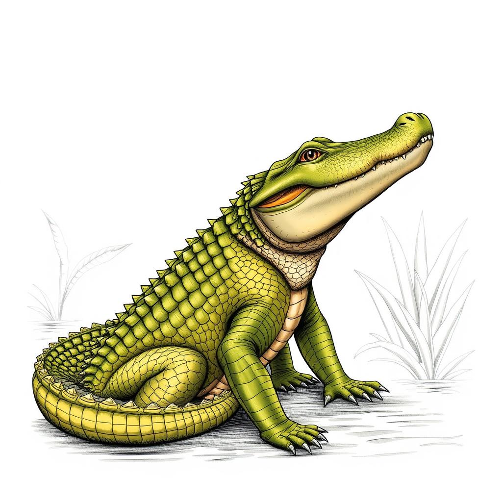 Stunning Side View of a Crocodile