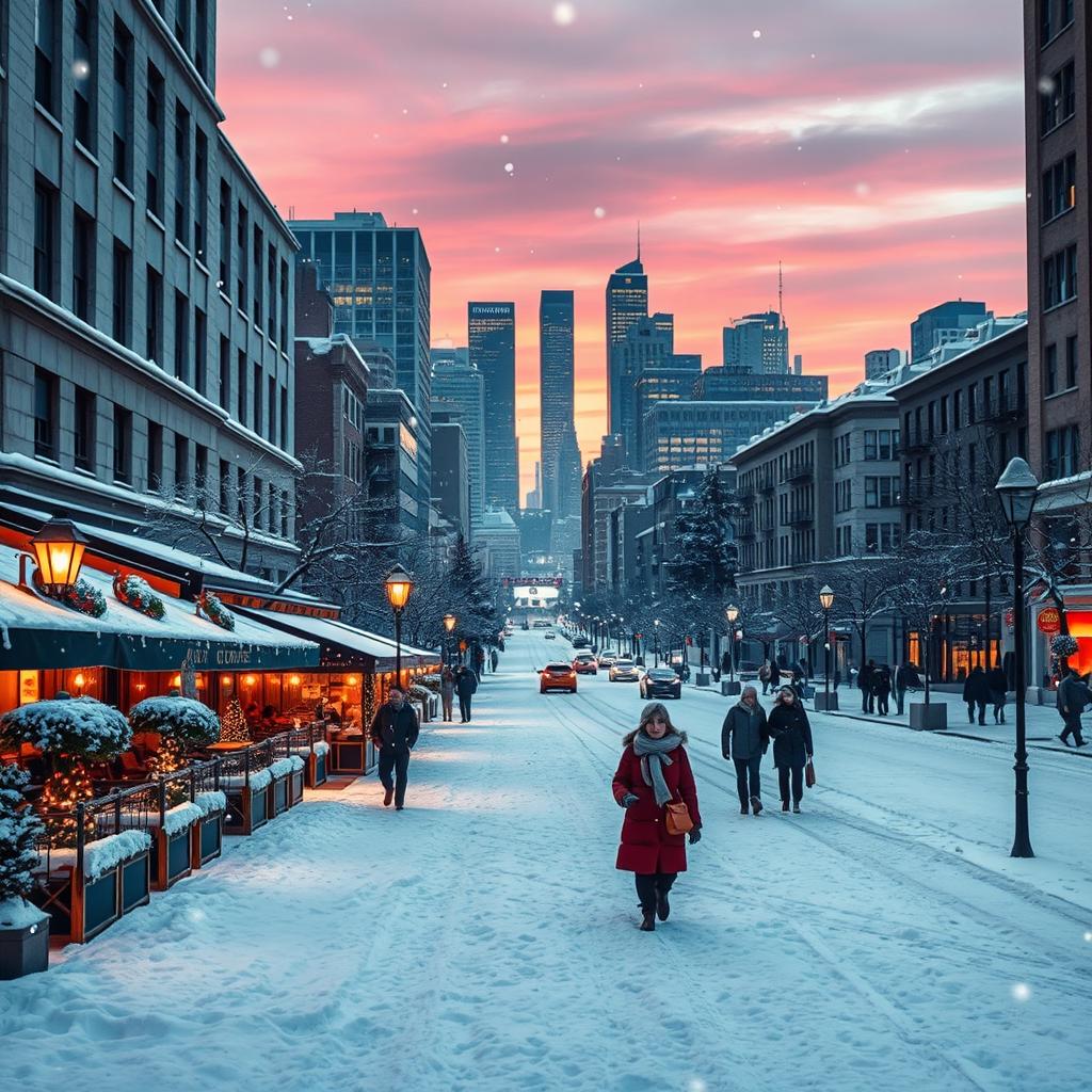 Winter Wonderland: Urban Cityscape in Snow