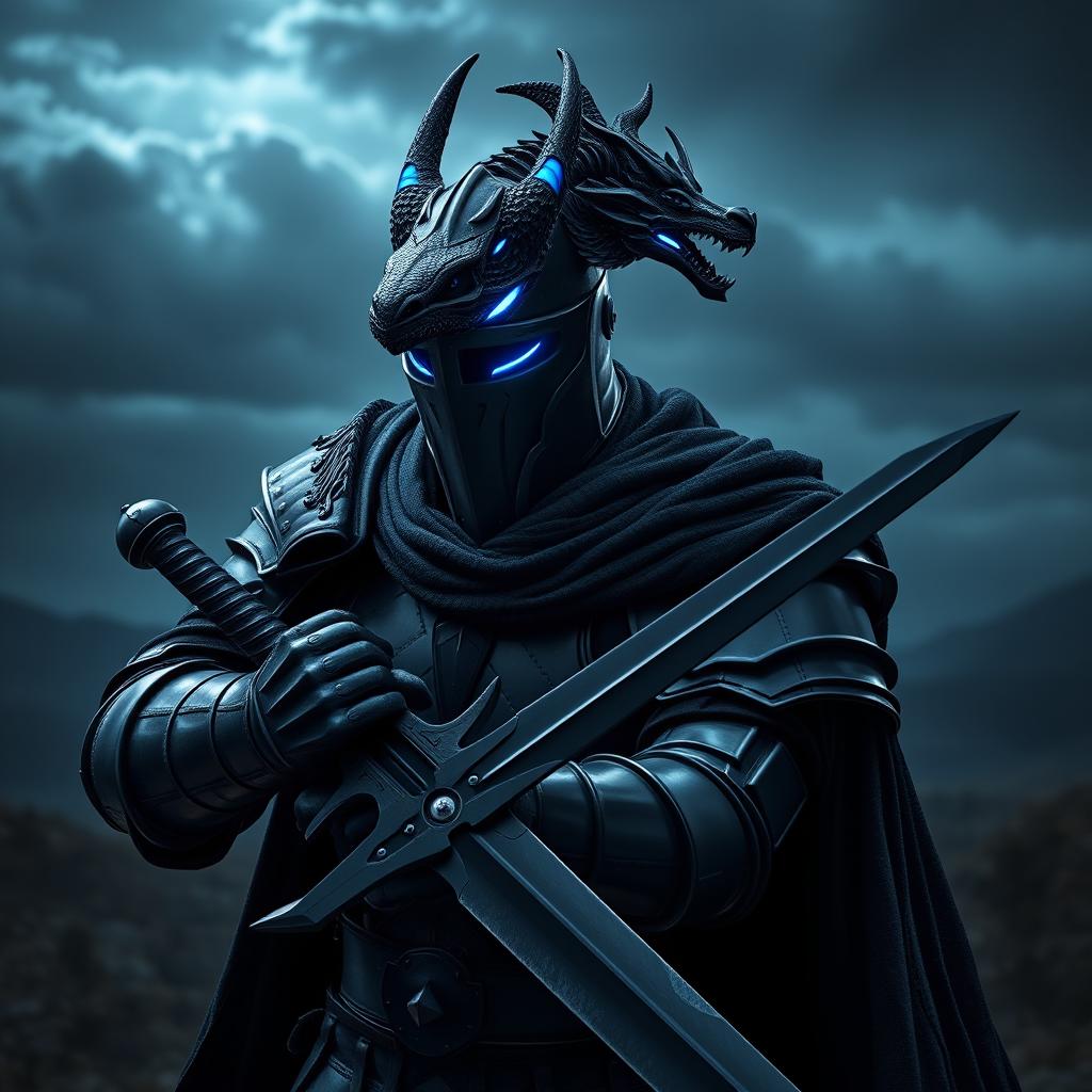 Dark Knight: A Fearless Warrior in Black Armor