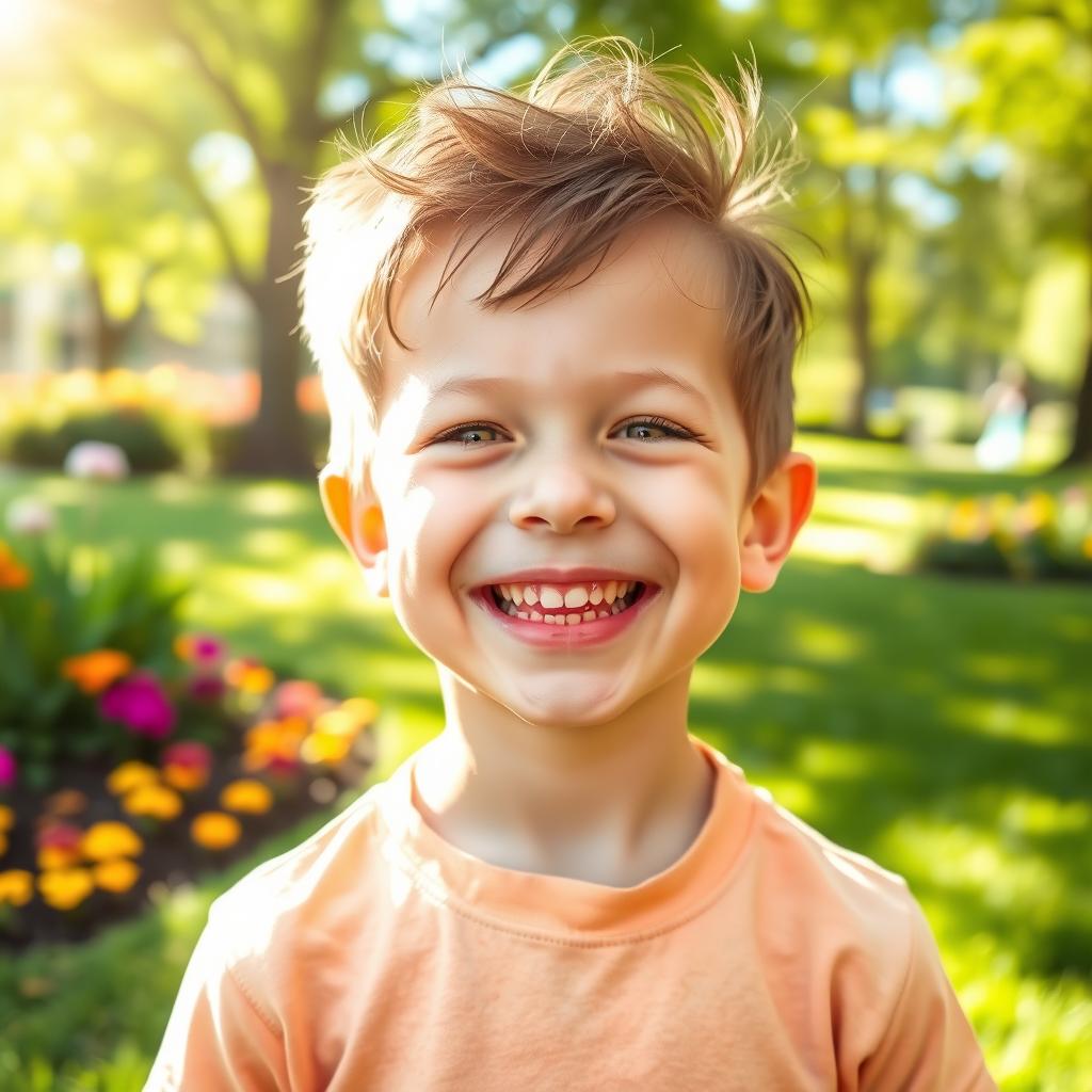 Unleash Joy: A Young Boys Bright Smile
