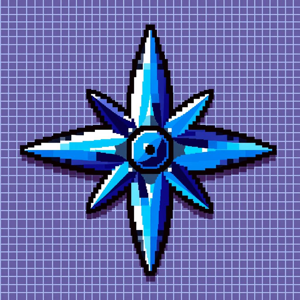 Pixel Perfect: Vibrant Ninja Shuriken Art