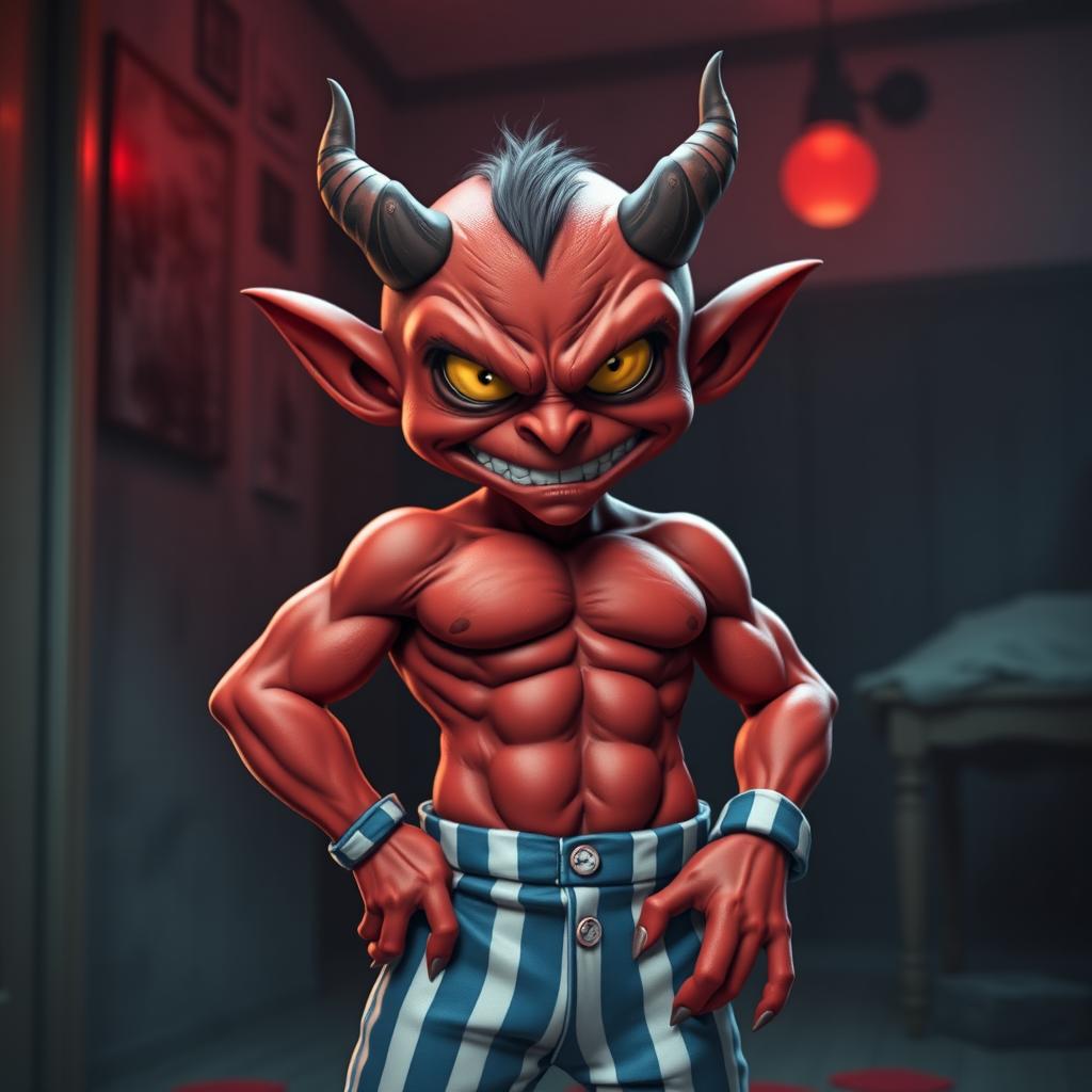 Meet the Muscular Demon: A Unique Character Design