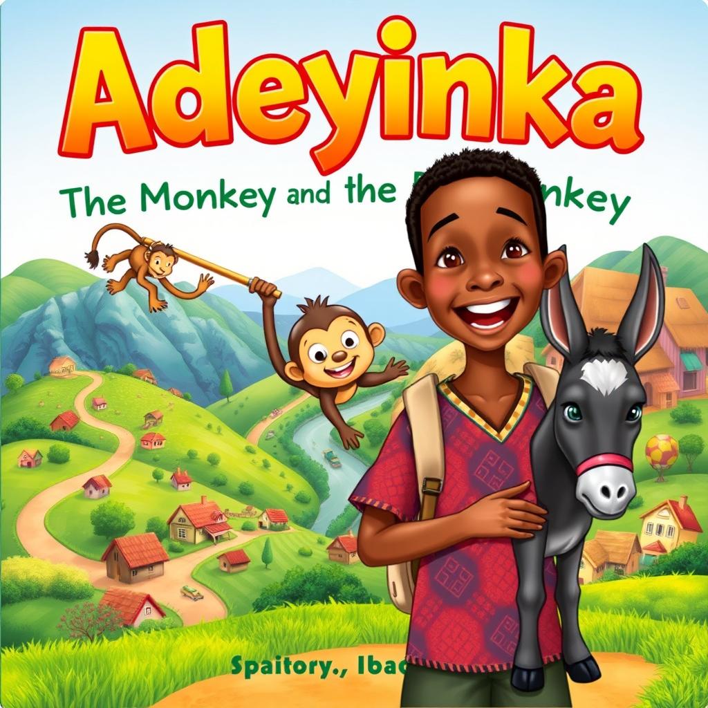 Adeyinka: The Monkey and the Donkey - Childrens Book Cover