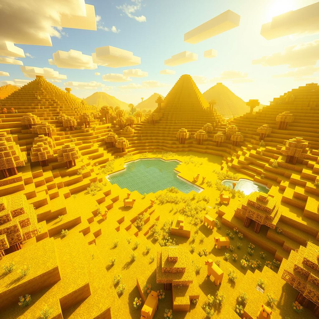 Explore a Vibrant Yellow Minecraft World!