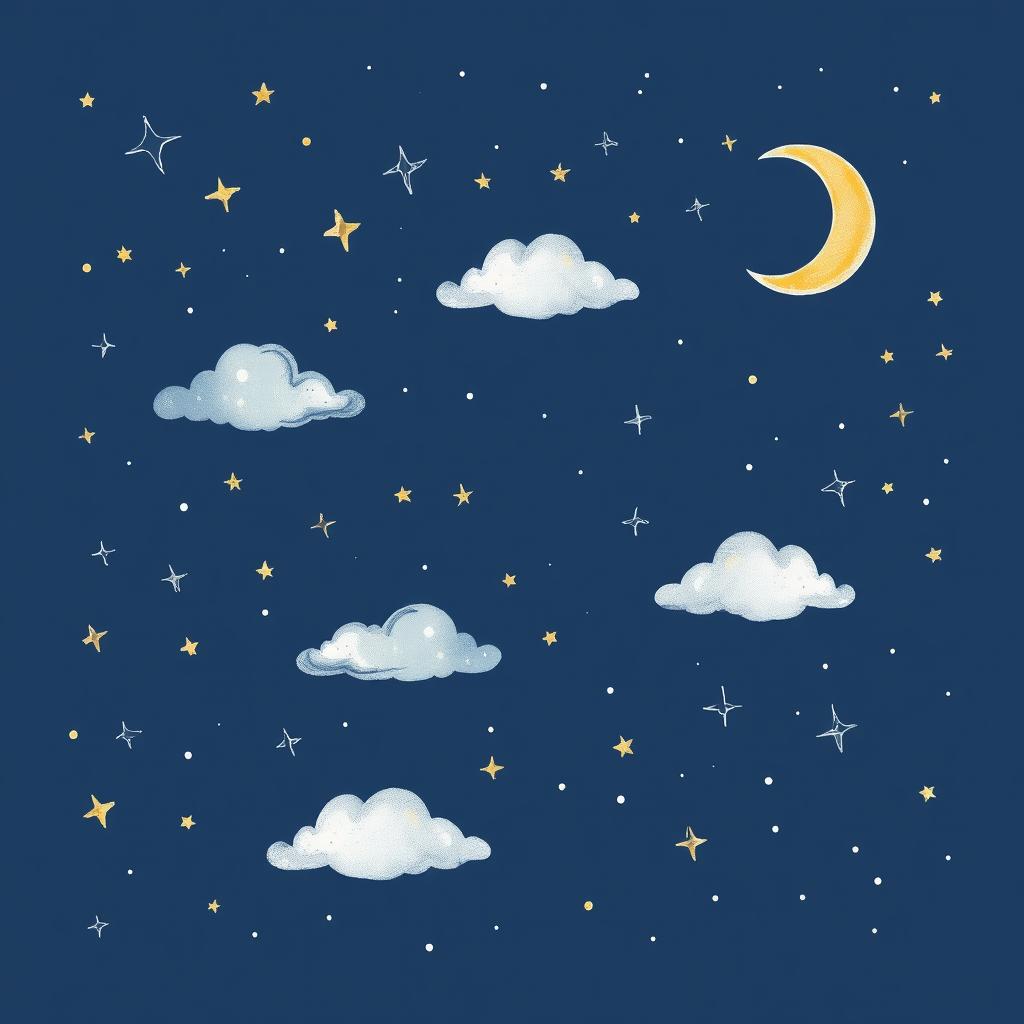 Whimsical Starry Sky Illustration