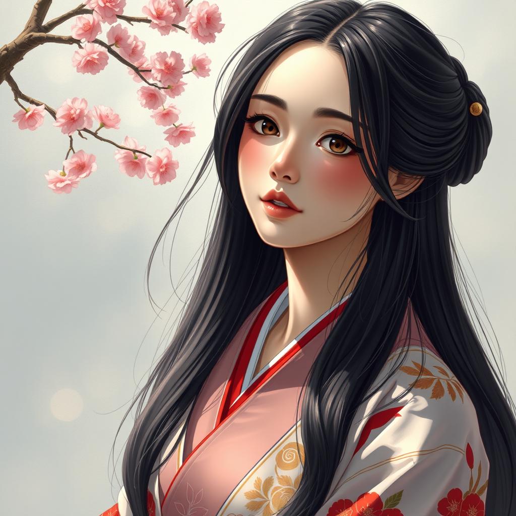 Explore the Beauty: Hyper-Realistic Japanese Woman with a Long Neck