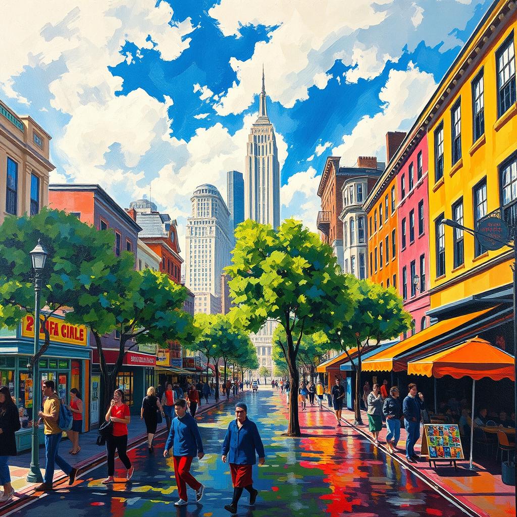 Vibrant Cityscape: An Impressionist Journey