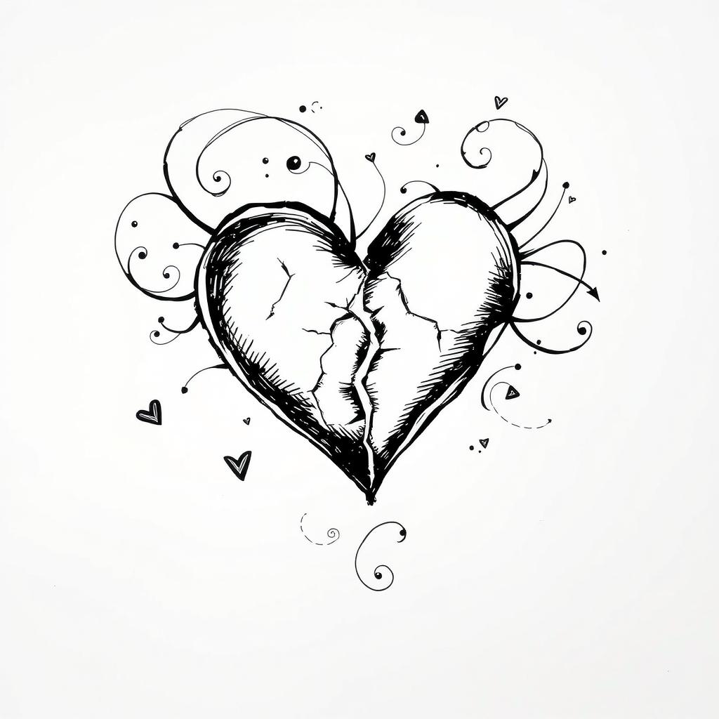 The Complexity of Lost Love: Hand-Drawn Broken Heart