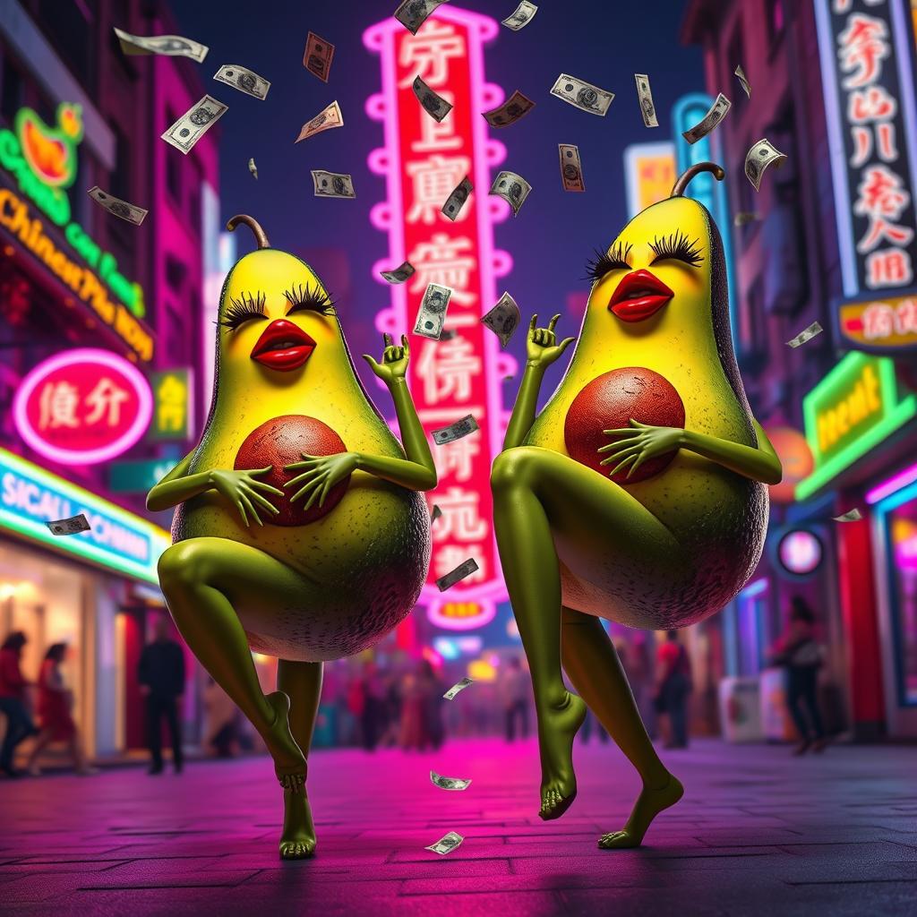 Avocado Showdown: Twerking Duo