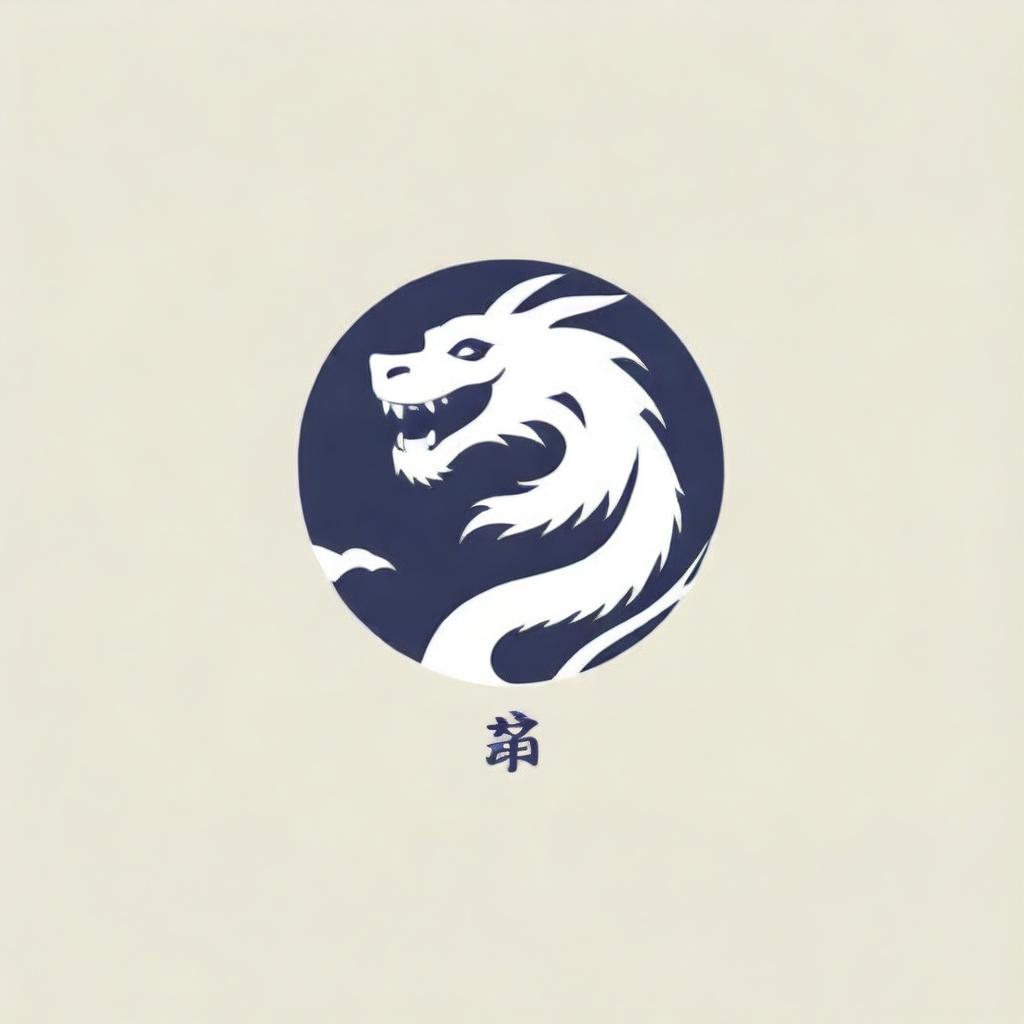 Traditional Japanese Dragon Logo: Symbol of Courage and Strength