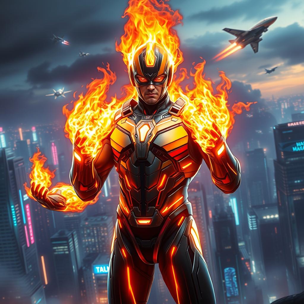 Ignite Your Imagination: Futuristic Fire Superhero