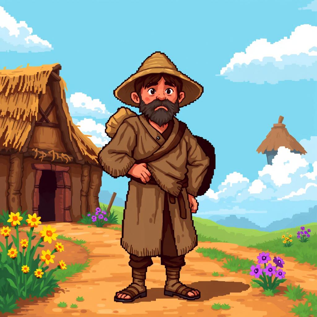 Pixel Art Medieval Peasant: A Glimpse into History