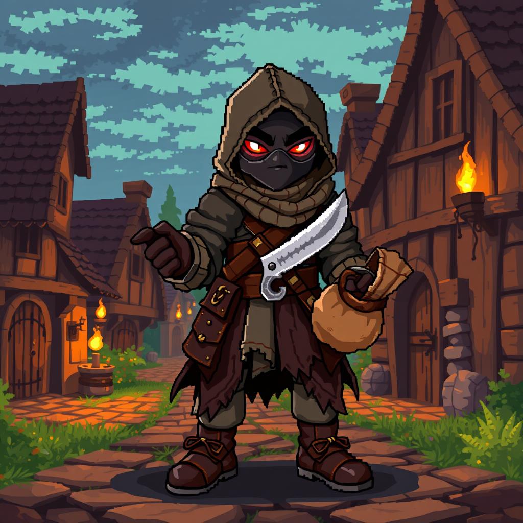 Pixel Art: The Fierce Medieval Bandit