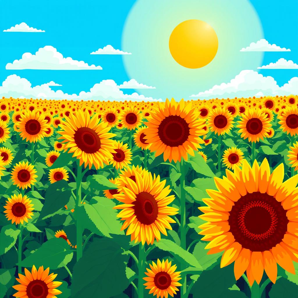 Pixel Perfect: Sunflower Field Bliss