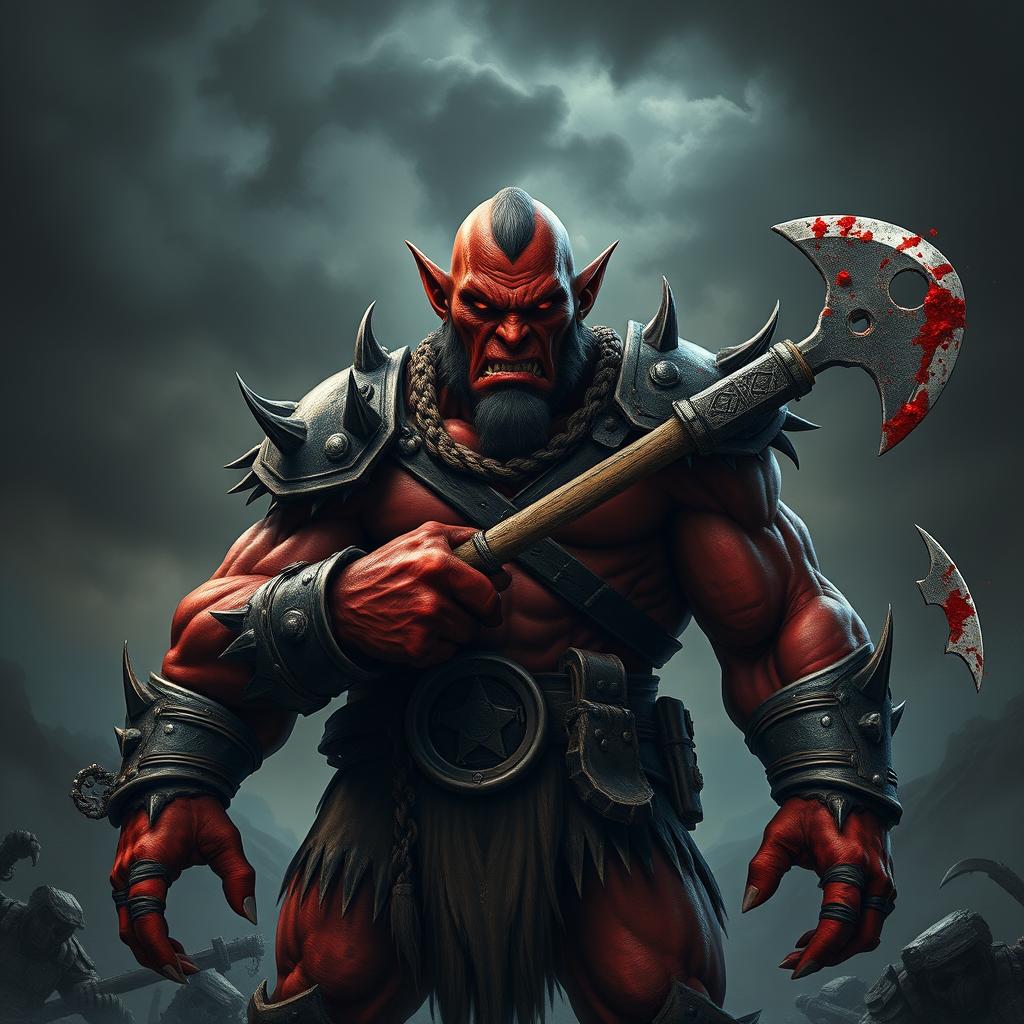 Fearless Red Orc: A Sinister Presence