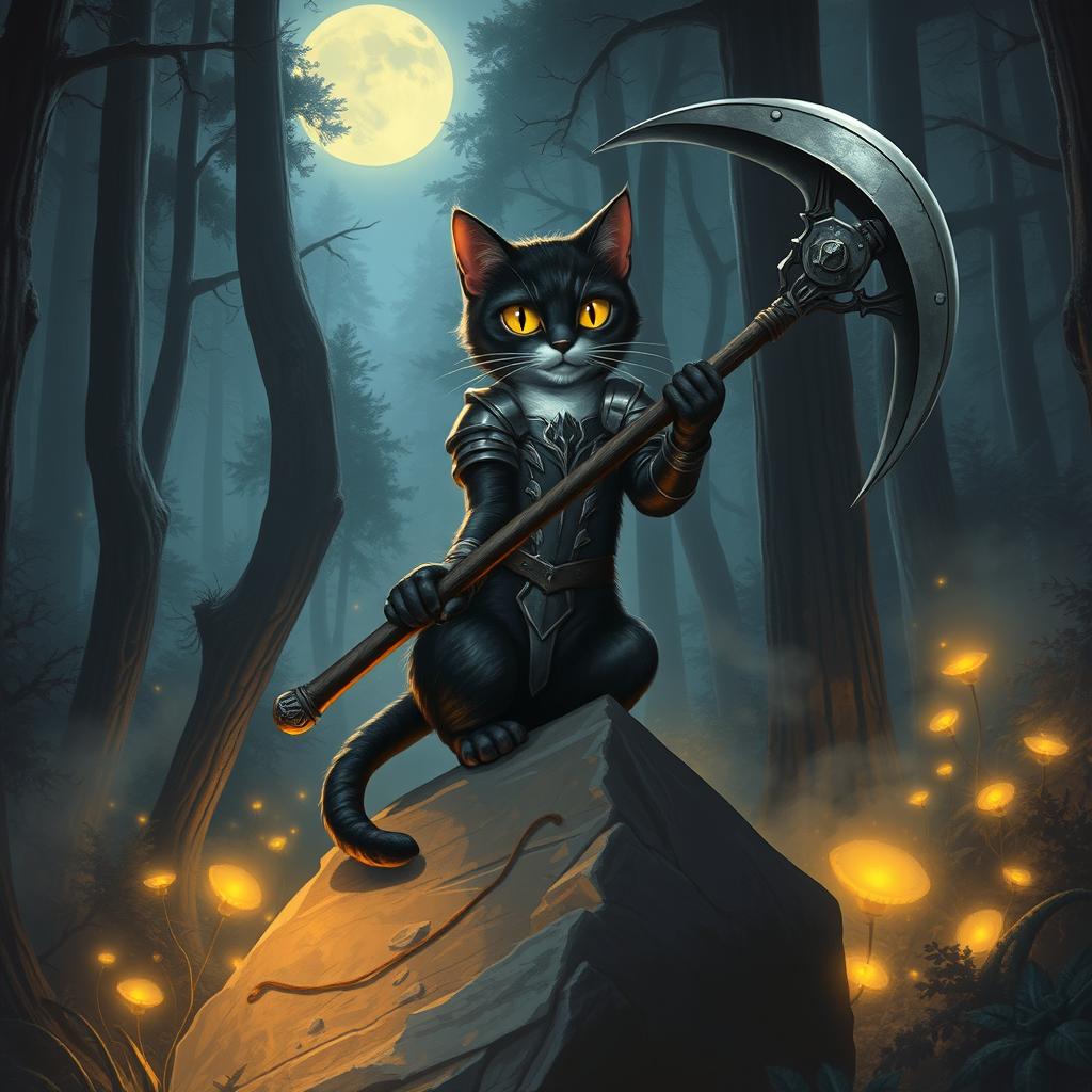 Epic Feline Warrior: Armored Black Cat