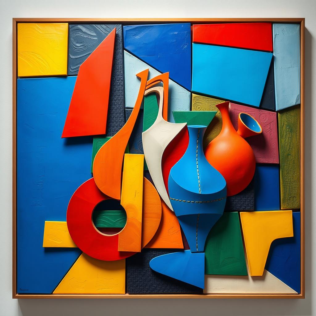 Dynamic Cubism Wall Art: Bold Colors & Abstract Shapes