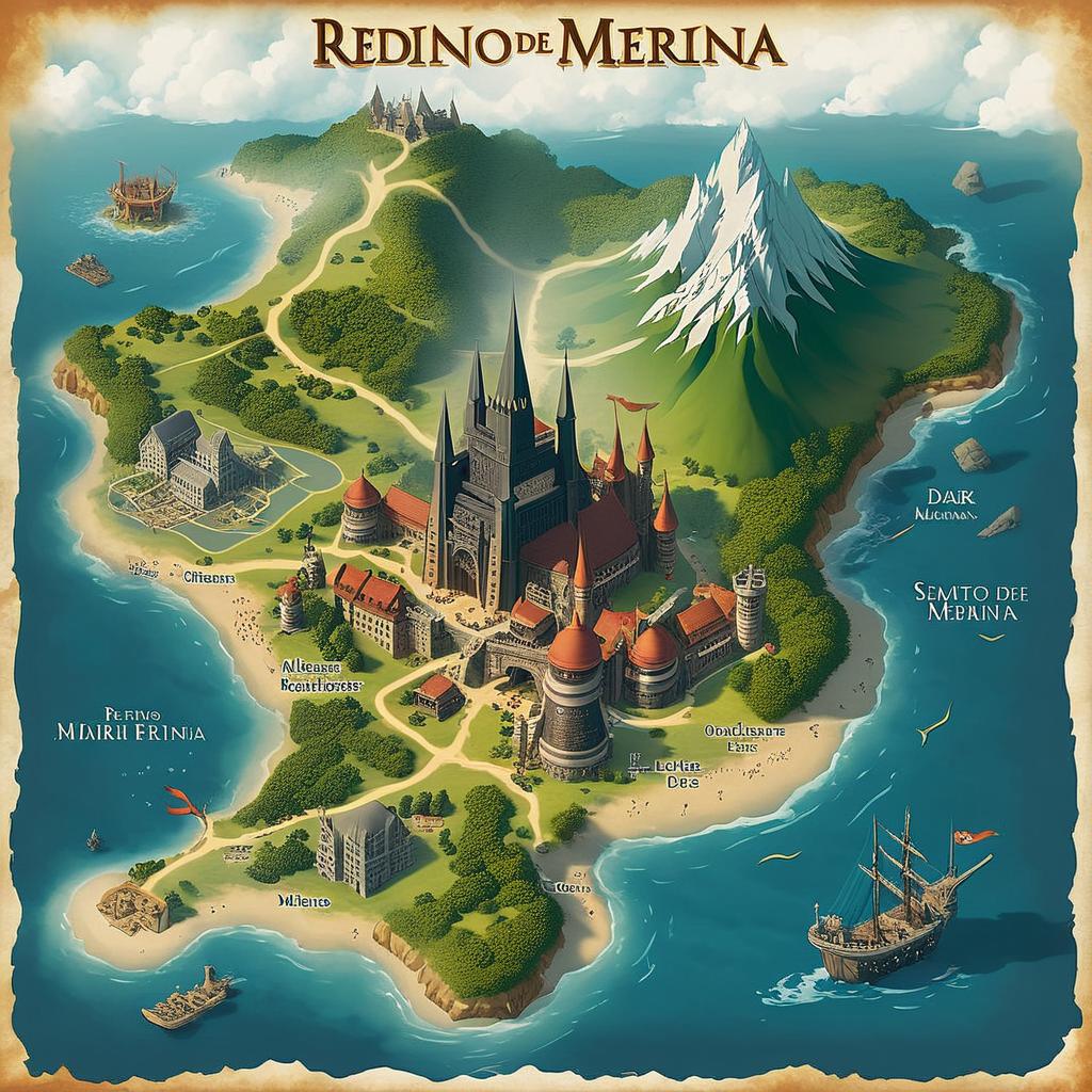 Embark on an Adventure: Fantasy Map with Majestic Castle
