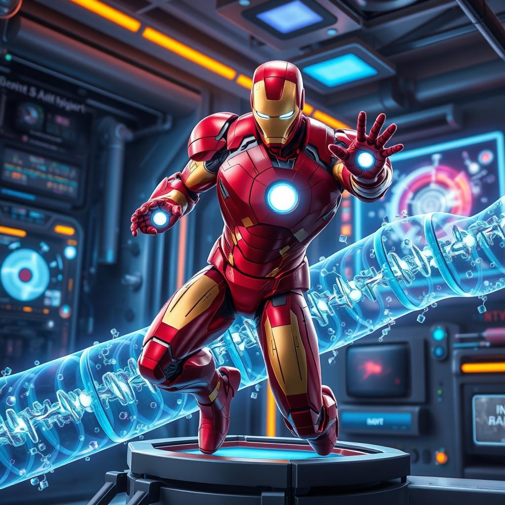 Iron Man in Action: Dynamic Lab Scene