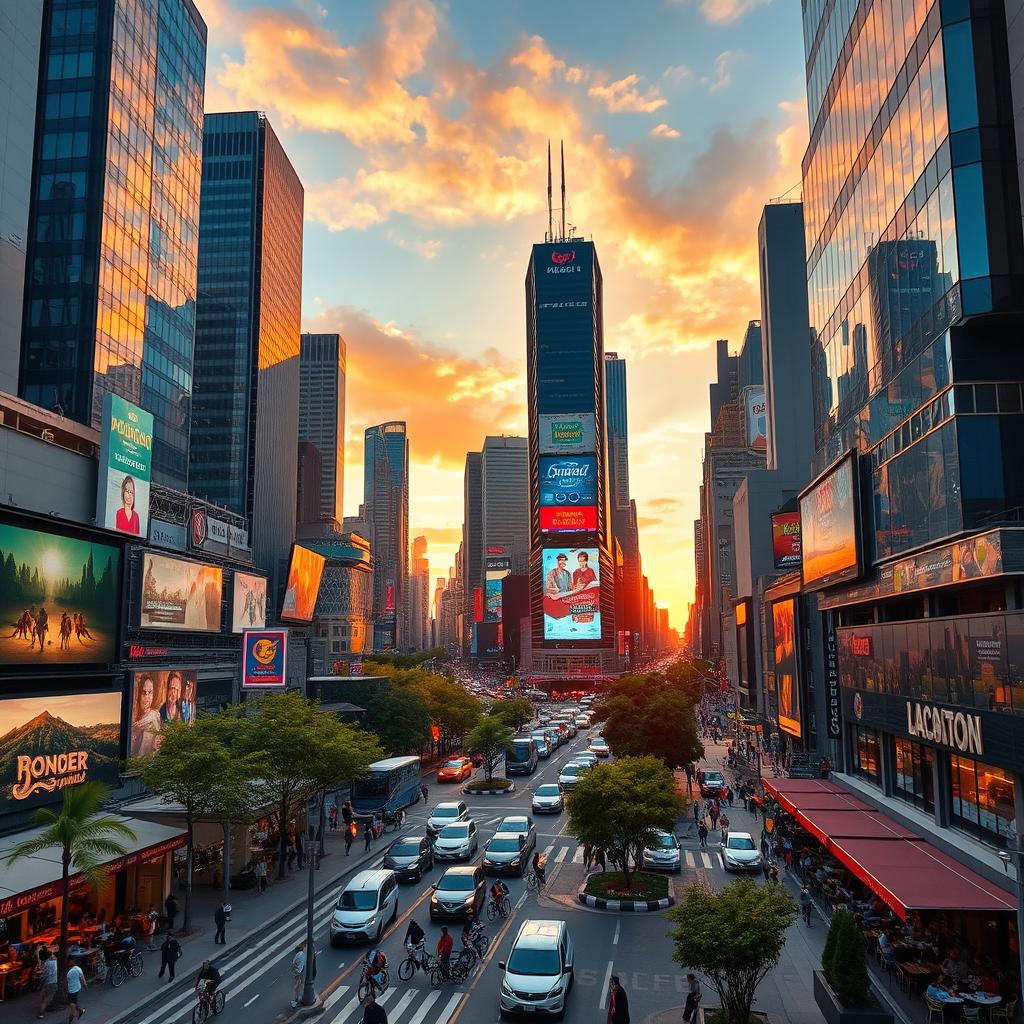 Vibrant Urban Skyline: A City That Never Sleeps