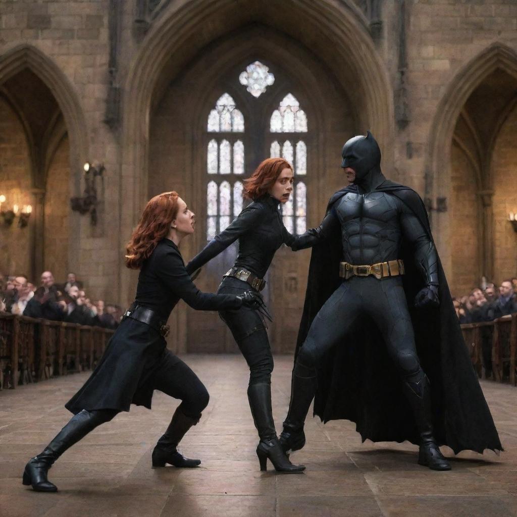The Dark Knight Meets the Red Room: Batman vs. Black Widow at Hogwarts