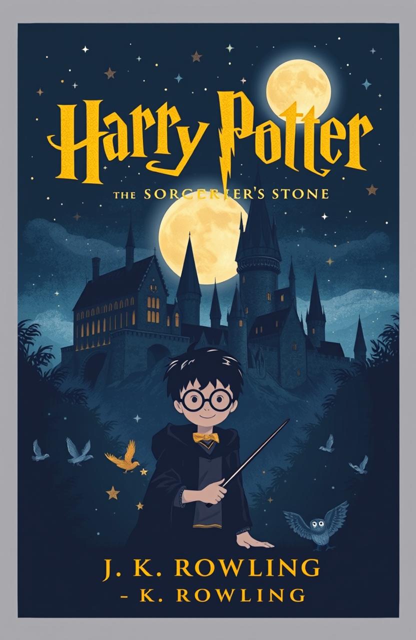 Enchanting Book Cover for Harry Potter and the Sorcerers Stone